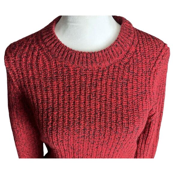 Athleta Womens Sierra Crew Neck Marled Sweater Wool Blend Red Size XS - Picture 2 of 9